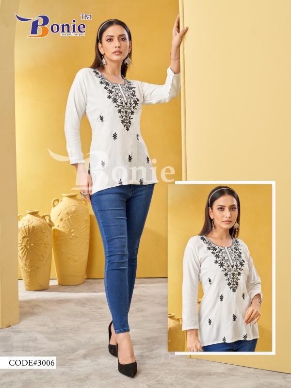 Bonie Aisha Vol 3 Stylish Rayon Lucknowi Ladies Top Collection